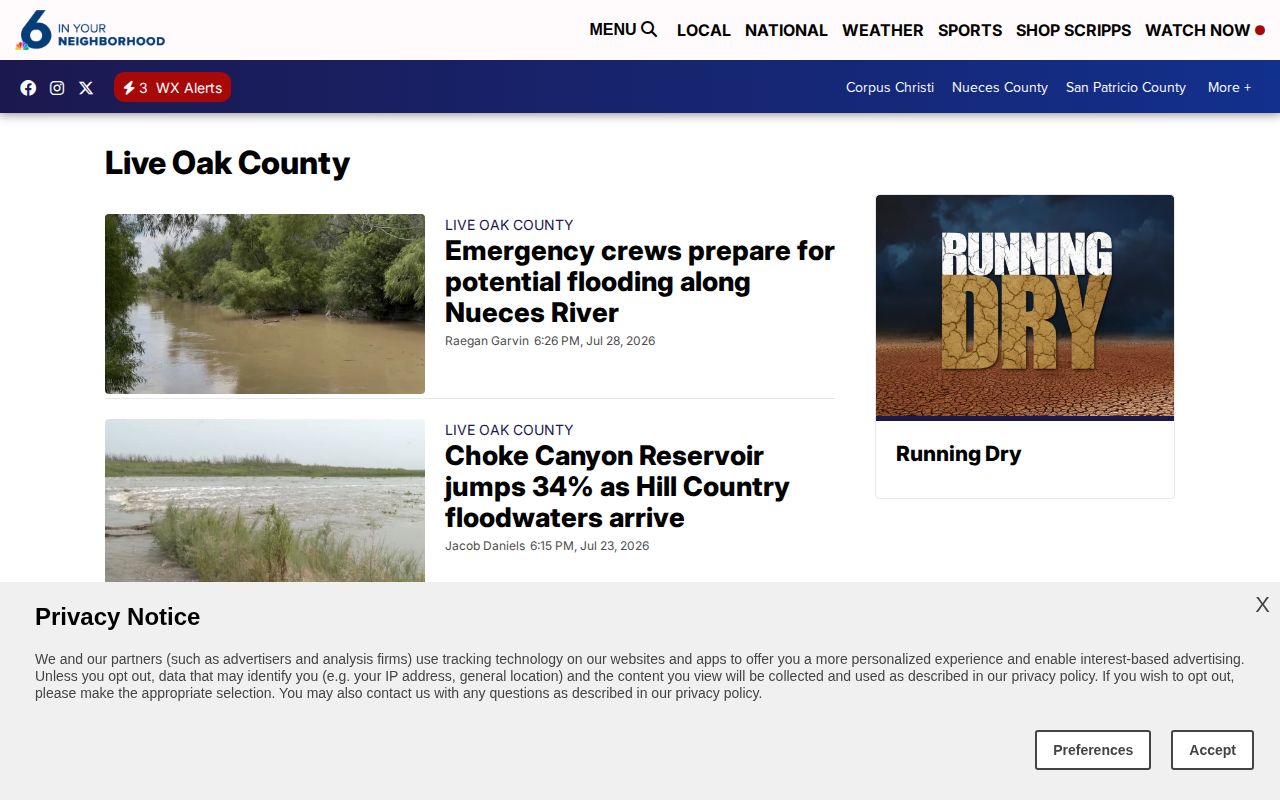 KRIS Live Oak County local news page used for dated photo discovery